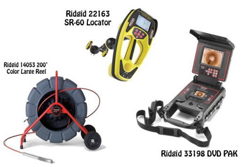 Ridgid 200&#039; color reel (14053) seektech sr-60 locator (22163) dvdpak (33198) for sale