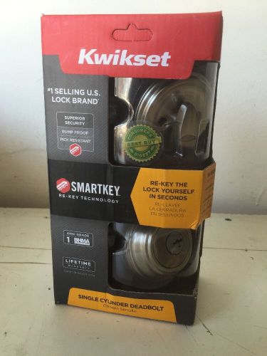 Kwikset Satin Nickel Keyed Entry SmartKey Single Cylinder Deadbolt - 1710