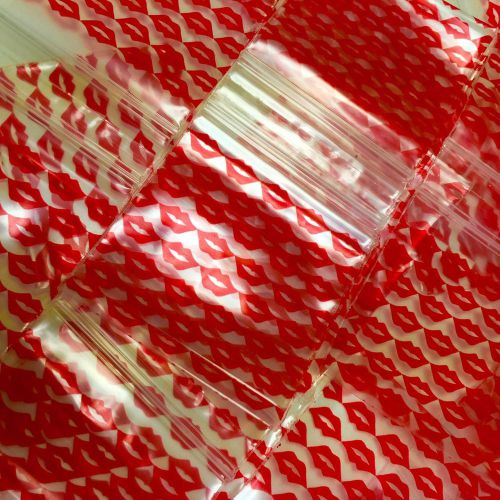 2020 2&#034; X 2&#034; ZIPLOCK PLASTIC BAGS BAGGIES 200 2.5MIL RED LIPS GUARANTEE QUALITY