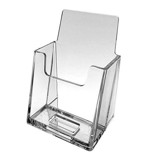 Source One Premium Vertical Clear Business Card Holder, Slant Back