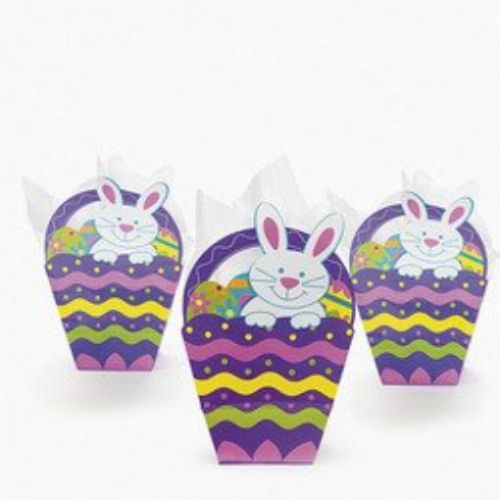 Paper Easter Basket-Shaped Gift Bags  1 dozen