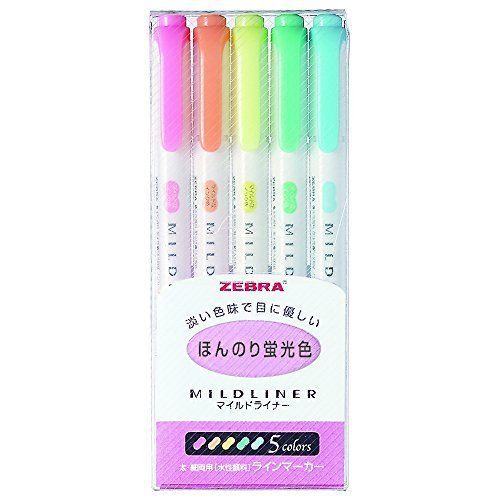 New Zebra highlighter mild liner slightly fluorescent color five colors WKT7-5C