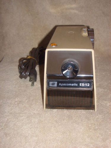 Vintage Apscomatic ES-12 Electric Pencil Sharpener Adjustable blunt fine EVC