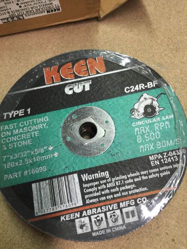 Keen #16095, 7&#034;x3/32&#034;x5/8&#034; Masonry Cut Off Wheels, 10 Pack