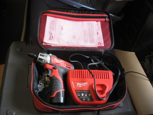 Milwaukee 12v li-ion compact driver 2401-20 w/ battery charger and case for sale