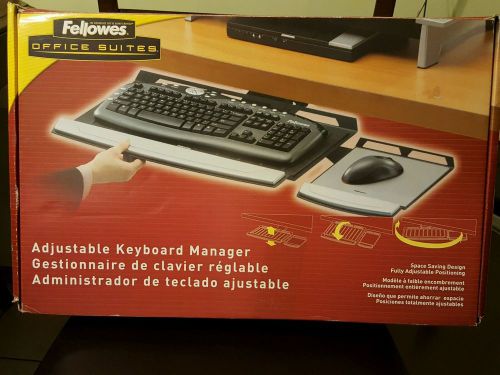 Fellowes Office Suites Adjustable Keyboard Tray (8031301) for laptop + mouse NEW