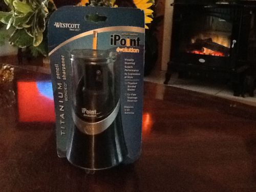 Pencil Sharpener Westcott iPoint Evolution Battery Operated Titanium  NEW SEALED