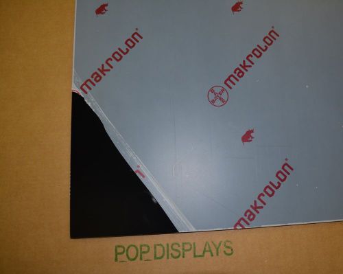 Black polycarbonate lexan makrolon sheet 1/16&#034; x 24&#034; x 16&#034; for sale