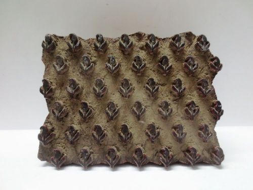 Indian wooden carved textile print fabric block clay batik stamp ethnic folk art for sale