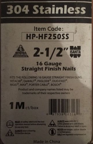 2 1/2&#034; 16 gauge straight collated finish nails qty. 1,000 free shipping for sale