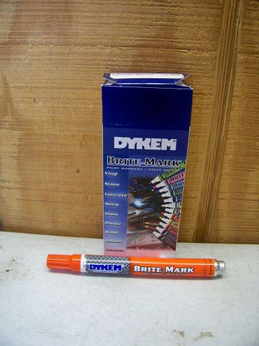 12 Dykem Brite Mark Paint Markers Orange Medium Tip 85005