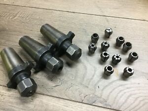 PAIR OF KWIK SWITCH 200 COLET CHUCKS + COLLETS DOUBLE TAPER