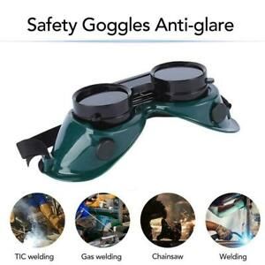 Welding Cutting Welders Safety Goggles Glasses Flip Dark Green Up Lenses