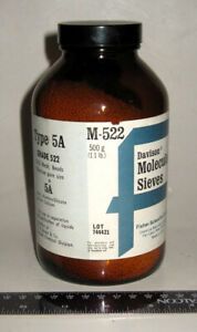 Opened 455 g Bottle of Fisher Scientific Davison Molecular Sieves Type 5A