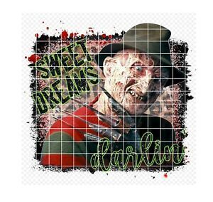 Sublimation Heat Transfer Design Halloween Freddie Krueger Sweet Dreams