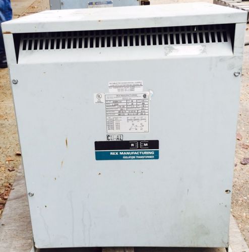 Transformer Rex Manu. DA20HN1/K4 20 KVA 3 Phase HV: 480 Delta LV: 400Y/231