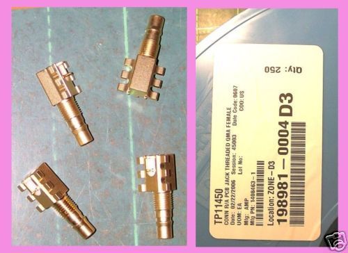 8 GOLD QMA RF CONNECTORS,TP11450/TP 11450,AMP,R/A PCB JACKS,MICROWAVE CONNECTORS