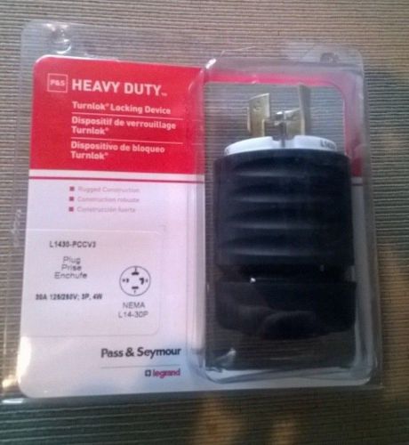 PASS &amp; SEYMOUR LEGRAND L1430-PCCV3 Heavy Duty turnlock plug NEMA L1430P [NIP]