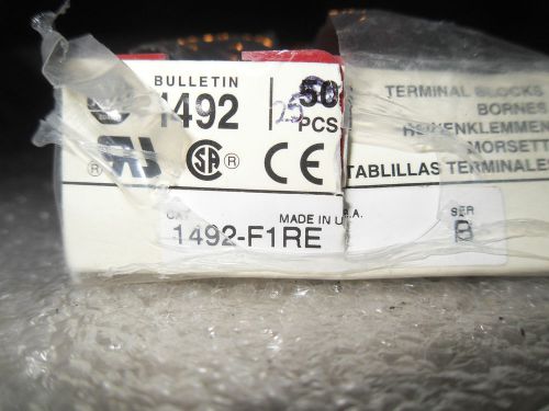 (Y5-3) 1 LOT OF 25 NIB ALLEN BRADLEY 1492-F1RE RED TERMINAL BLOCKS