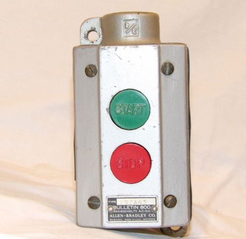 Start Stop Switch Allen Bradley, Bulletin 800, 600v Free Shipping Industrial