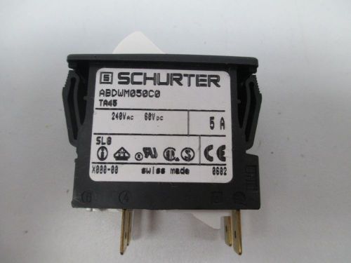 NEW SCHURTER ABDWM050C0 TA45 POWER SWITCH CIRCUIT BREAKER 240V-AC 5A D269848