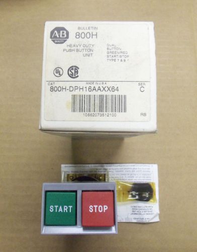 NEW ALLEN BRADLEY 800H-DPH16# SER.C PUSHBUTTON START STOP SWITCH