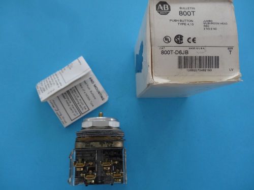 Allen Bradley Push Button Jumbo Mushroom 800T-D6JB