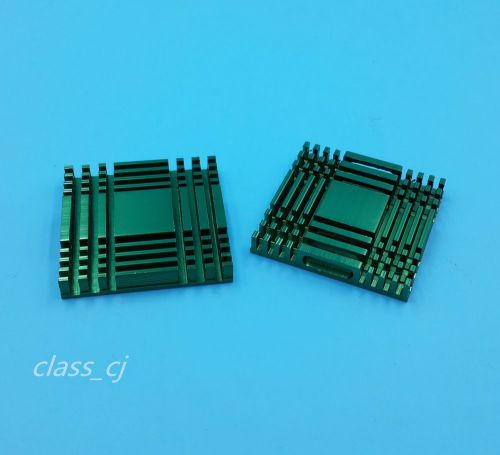 2Pcs Green 37*37*6MM Aluminum Heat Sink for Electronic Equipment, Computer