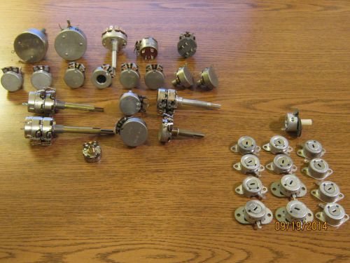 (20) Various ELECTRIC SWITCH POTENTIOMETERS mainly CTS &amp; one PR Mallory