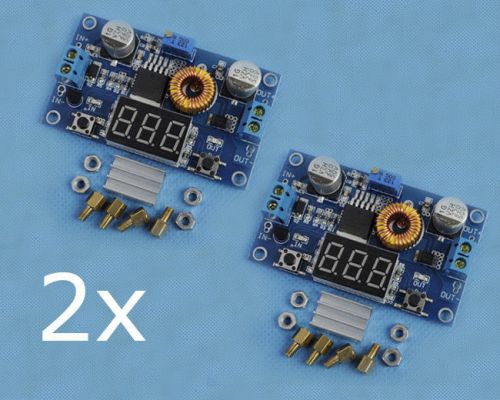 2pcs DC-DC Step Down Power Module 4V-38V to 1.25V-36V 5A Voltmeter Adjustable