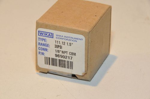 Wika 0-30psi 1/8&#034; NPT 1.5&#034; Miniature Pressure gauge P/N 111.12  New!