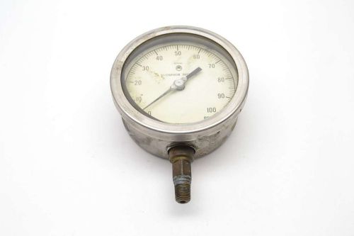 WEKSLER PHOSPHOR BRONZE TUBE 0-100PSI 4-1/2 IN 1/4 IN NPT PRESSURE GAUGE B439933