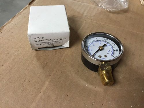 NEW Bond 18-013-085, 101D-204F 2&#034; Dry 1/4NPT Brass Lower Pressure Gauge