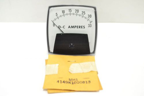 NEW METERMASTER 218A4741F21AE1330L00 DC AMMETER 0-33 AMPERES METER B282456