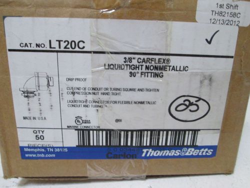 LOT OF 25 THOMAS &amp; BETTS LT20C 3/8&#034; CARFLEX FITTINGS *NEW IN A BOX*