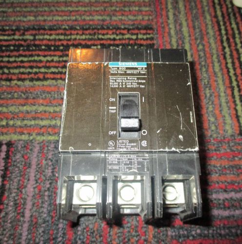 SIEMENS 3-POLE 50 AMP CIRCUIT BREAKER 480Y / 277VAC TYPE BQD350, GLUC