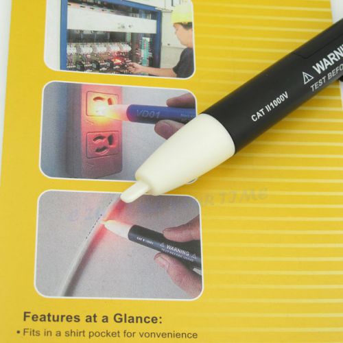 90~1000V Voltage Test Pen Stick Voltage Detector Tester Cable Electrician Tools