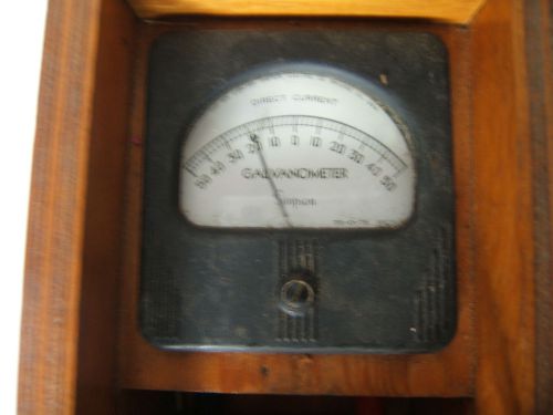 Simpson GALVANOMETER - DIRECT CURRENT - 75 - 0 - 75  MICS. / Wooden Carrying Box