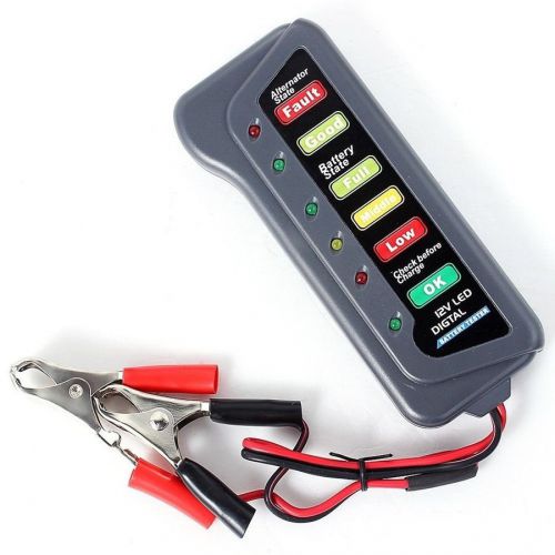 12V LED Battery + Alternator Tester with 6 Led lights Display For Cars / Trucks