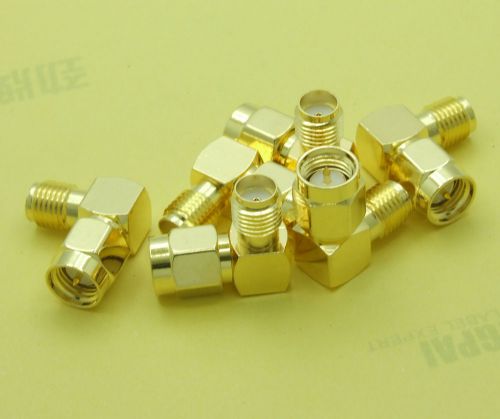 5PCS Copper RF-SMA Male PLUG to SMA Female Jack Right Angle RF Connector adapter