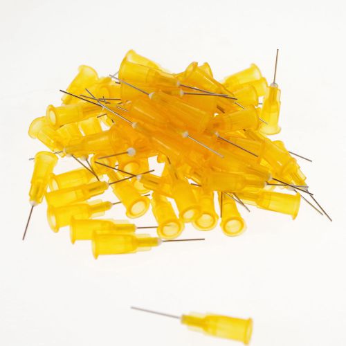 100/pk Plastic Dispenser Needle Orange 0.5 mm(OD) 0.29 mm(ID)