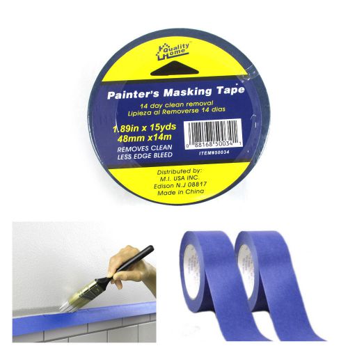 2 Rolls Painters Blue Masking Tape 1.89&#034; X 15 Yds Multi-Surface Premium Grade !