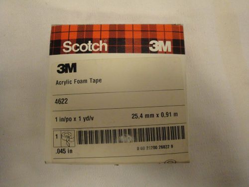 3M  #4622 Acrylic Foam Tape 1 in x 1 yd Roll NEW IN BOX