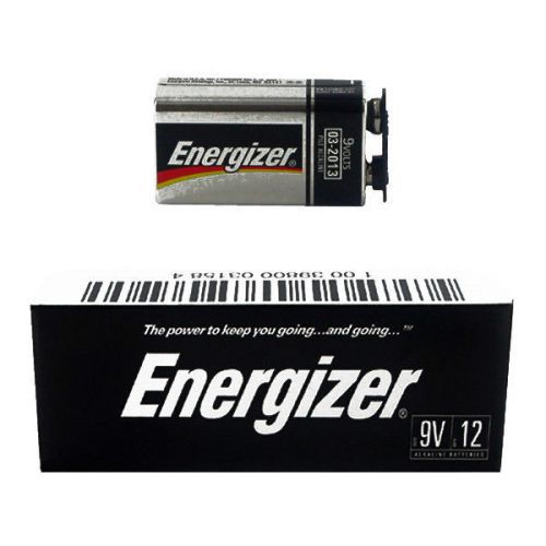 12 EACH 9 VOLT ENERGIZER ALKALINE BATTERIES, 9 VOLT ALKALINE FIRE ALARM BATTERY