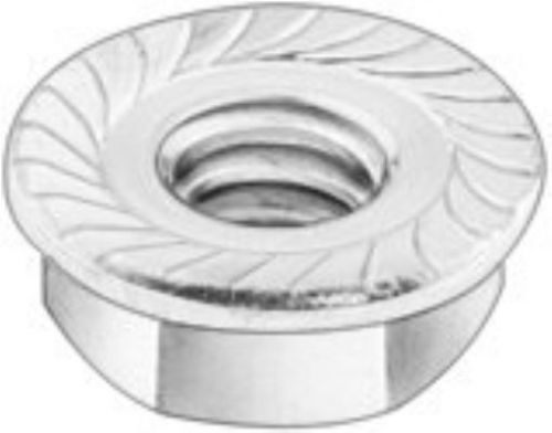 New m6x1 class 8 flange nut / serration coarse steel / zinc plated  pack of 100 for sale