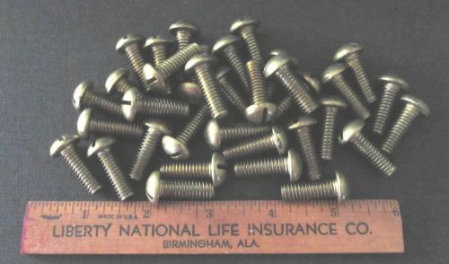 34  SOLID BRASS SLOTTED MACHINE SCREWS 1&#034; x  5/16&#034; x 18