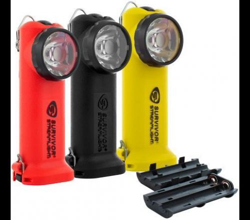 Yellow Streamlight Survivor LED, Right Angle Alkaline Flashlight w/ FREE Knife