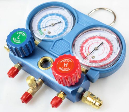 Diagnostic R134a R12 R22 AC Air Conditioner Freon Manifold Gauge Aluminum Valve