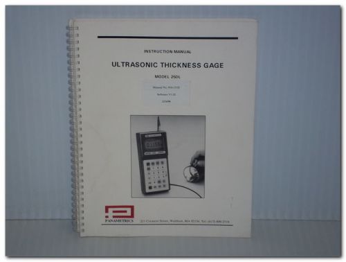 PANAMETRICS 25DL ULTRASONIC THICKNESS GUIDE V1.22 ORIGINAL INSTRUCTION MANUAL