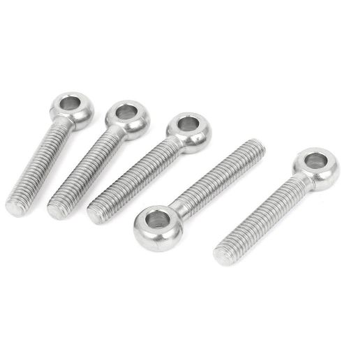 M6 x 35mm Machinery Shoulder Lifting Stainless Steel Eye Bolt 5 Pcs